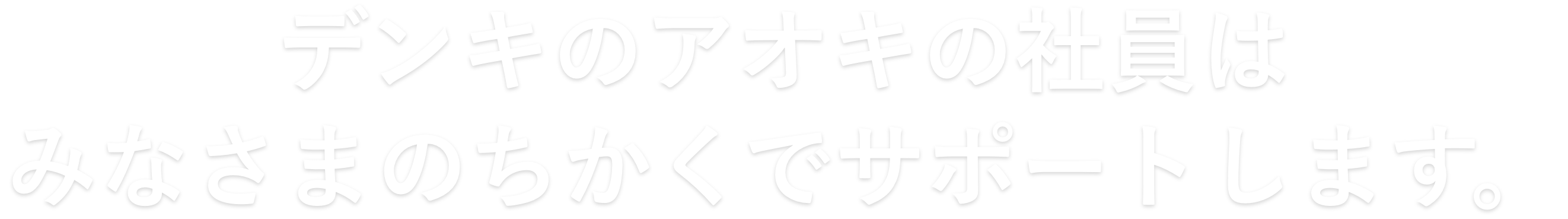 デンキのアオキの社員はみなさまのちかくでサポートします。